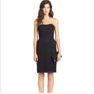 Diane Von Furstenberg Bailey Strapless Lace Cocktail Mini Dress 8